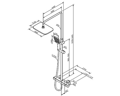 Душевая система AM.PM Func F078F400 с термостатом Хром