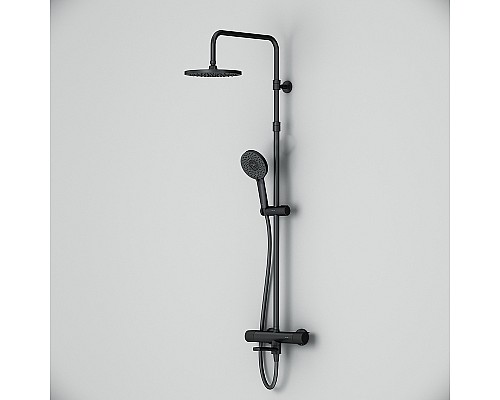 Душевая система AM.PM X-Joy F0785A522 с термостатом Черная матовая