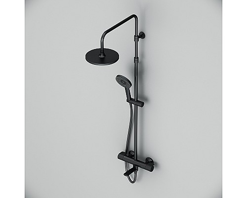 Душевая система AM.PM X-Joy F0785A522 с термостатом Черная матовая