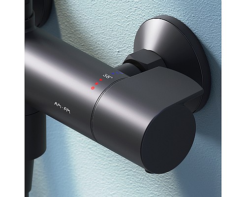 Душевая система AM.PM X-Joy F0785A522 с термостатом Черная матовая