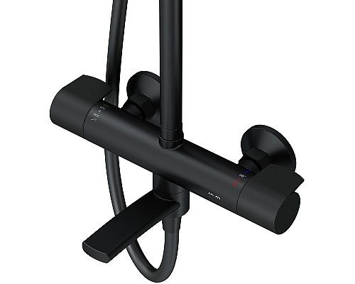 Душевая система AM.PM X-Joy F0785A522 с термостатом Черная матовая