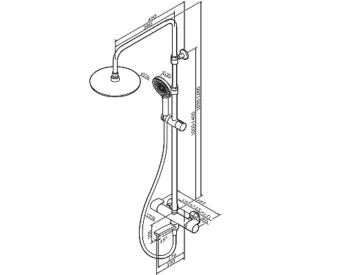 Душевая система AM.PM X-Joy F0785A522 с термостатом Черная матовая