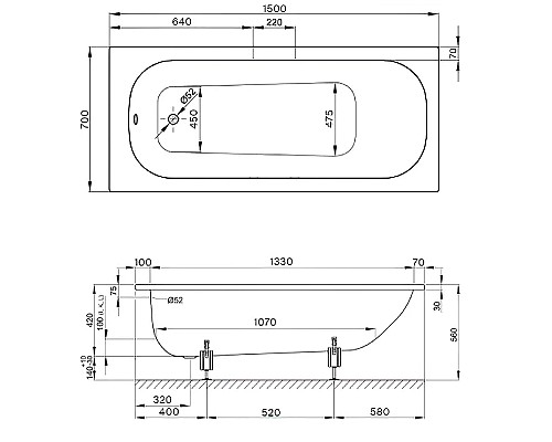 Стальная ванна Bette Form 150x70 2941-000 AD PLUS с шумоизоляцией и антигрязевым покрытием Стальная ванна Bette Form 150x70 2941-000 AD PLUS с шумоизоляцией и антигрязевым покрытием