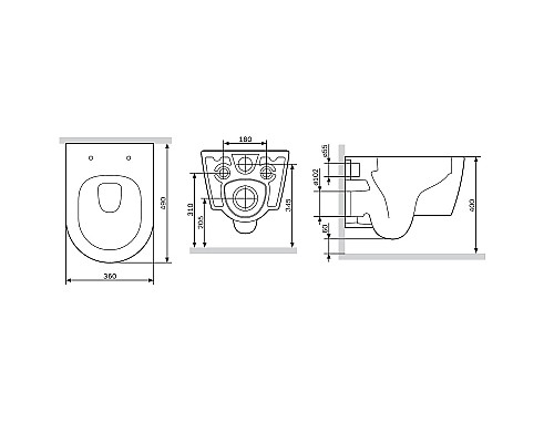 Унитаз AM.PM Func C8F1700SC подвесной с сиденьем Микролифт