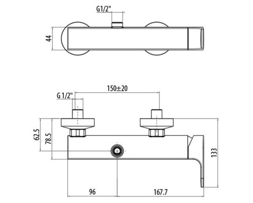 Смеситель для душа Gattoni H2Omix1000 1027/10С0 Хром