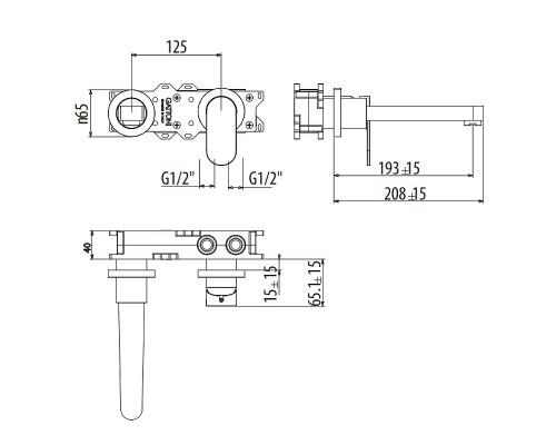 Смеситель для раковины Gattoni H2Omix7000 Хром