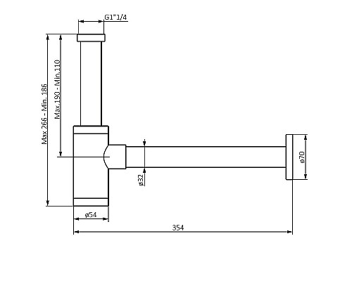 Сифон для раковины Damixa Option 210800300 Черный матовый