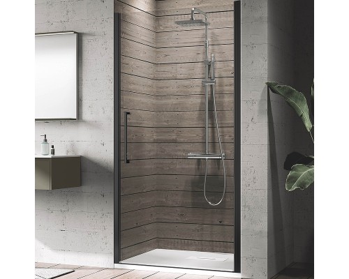 Душевая дверь Novellini Young 90 Y21B87-1H профиль Черный матовый стекло прозрачное
