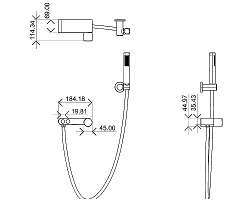 Смеситель для ванны Boheme Stick 123-BB Черный матовый