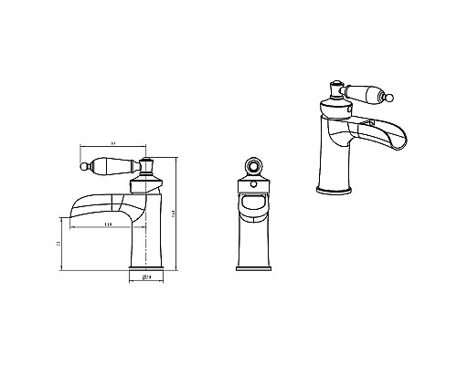 Смеситель для раковины Boheme Vogue 201-BSW Бронза