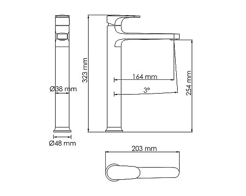 Смеситель для раковины WasserKRAFT Weida 3103H Хром
