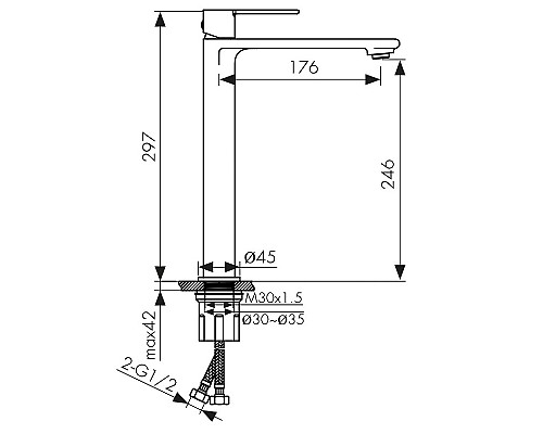 Смеситель для раковины Kaiser Serio 05411 Хром