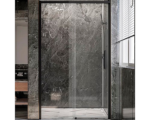 Душевая дверь Veconi Premium Trento PTD-40B 120 PTD40-B-120-01-C4 профиль Черный матовый стекло прозрачное