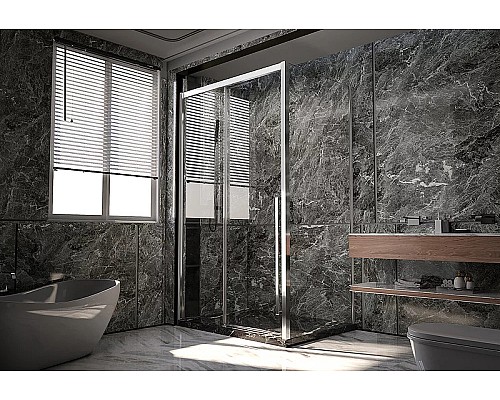 Душевая стенка Veconi Premium Trento SP-30CH 100 SP30-CH-100-01-C4 профиль Хром стекло прозрачное