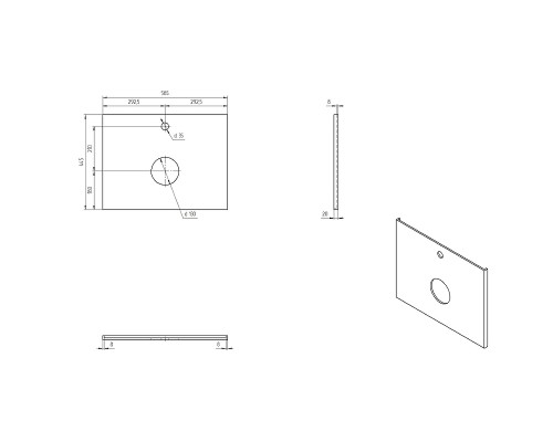 Столешница под раковину Cersanit Stone 60 64185 Серая матовая