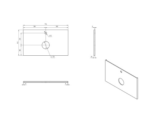 Столешница под раковину Cersanit Stone 80 64186 Серая матовая