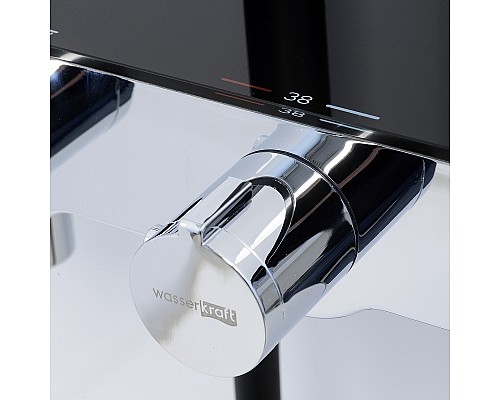 Душевая система WasserKRAFT Abens A114.162.130.CB Thermo с термостатом Черная матовая Хром