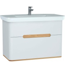 Тумба с раковиной Vitra Sento 100 60826 подвесная Белая матовая