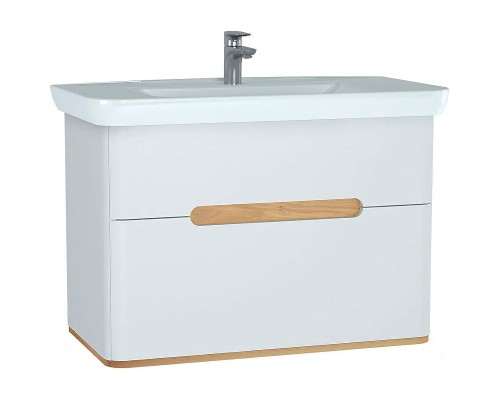 Тумба с раковиной Vitra Sento 100 60826 подвесная Белая матовая