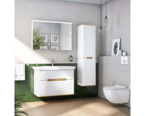 Тумба с раковиной Vitra Sento 100 60826 подвесная Белая матовая