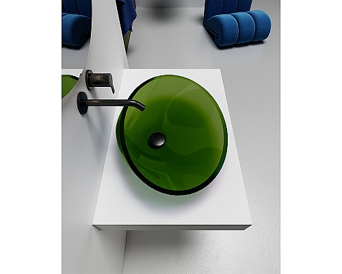 Раковина-чаша Abber Kristall 54 AT2812Emerald Зеленая