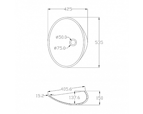 Раковина-чаша Abber Kristall 54 AT2812Emerald Зеленая