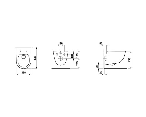 Комплект унитаза с инсталляцией Laufen Pro Rimless ПЭК Z.RU93.0.761.5 с сиденьем Микролифт и клавишей смыва Хром