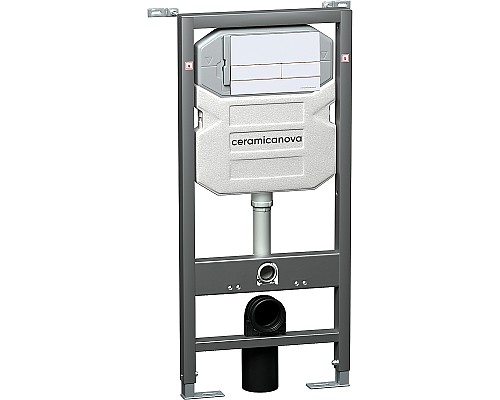 Комплект унитаза с инсталляцией Ceramicanova Metropol CN4002_1002W_1000 с сиденьем Микролифт и Белой клавишей смыва