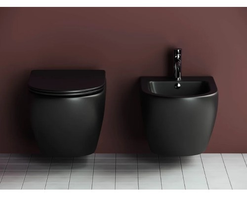 Комплект унитаза с инсталляцией Ceramicanova Metropol CN4002MB_1001M_1000 с сиденьем Микролифт и клавишей смыва Хром матовый