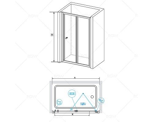 Душевая дверь RGW Classic CL-21 110 04092111-11 профиль Хром стекло прозрачное