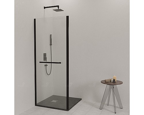 Душевая стенка RGW Z-060-1B 90 352206109-14 профиль Черный стекло прозрачное
