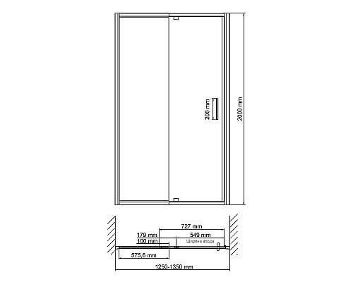 Душевая дверь WasserKRAFT Berkel 130 48P30 профиль Хром стекло прозрачное