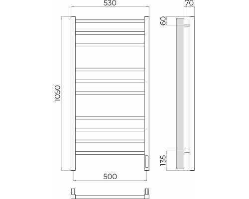 Электрический полотенцесушитель Terminus Ватикан П10 500х1050 4670078544407 Хром
