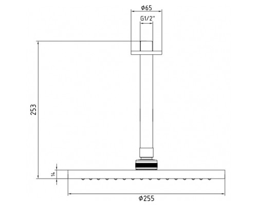 Верхний душ E.C.A. Myra 102145033C1EX Черный матовый