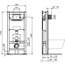 Комплект унитаза с инсталляцией Ideal Standard Tesi Aqua Blade с сиденьем Микролифт и Черной матовой клавишей смыва
