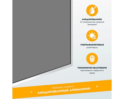 Шторка на ванну Reflection 50х140 RX14050TСR-10 профиль Хром стекло тонированное