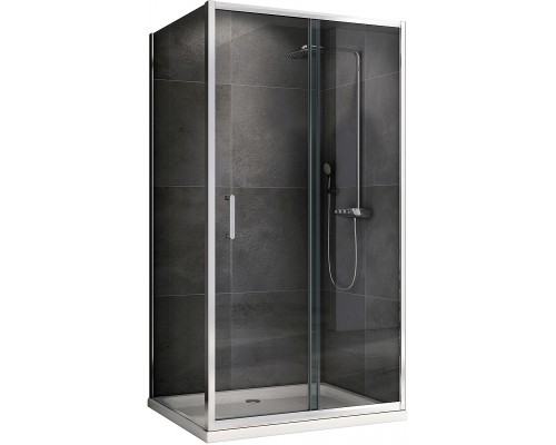 Душевой уголок Abber Schwarzer Diamant 130x60 профиль Хром стекло прозрачное
