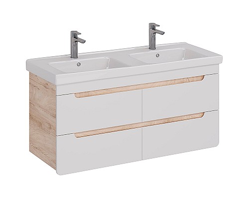 Тумба под раковину Lemark Olivia 125 LM08OL125T подвесная Белый глянец Дуб Кантри