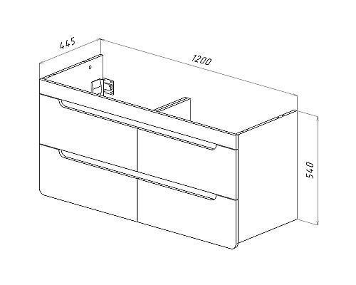 Тумба под раковину Lemark Olivia 125 LM08OL125T подвесная Белый глянец Дуб Кантри