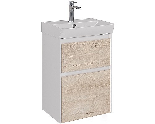 Тумба под раковину Lemark Combi 50 LM03C50T-dub подвесная Дуб кантри Белый глянец
