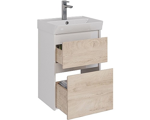 Тумба под раковину Lemark Combi 50 LM03C50T-dub подвесная Дуб кантри Белый глянец
