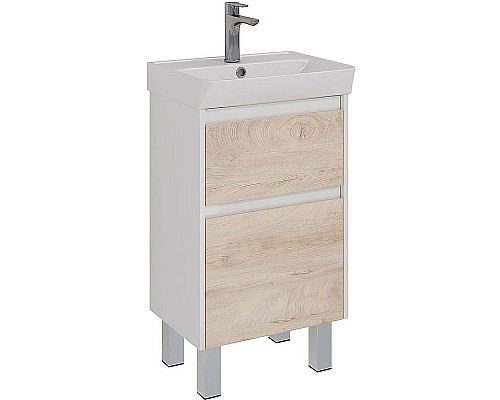 Тумба под раковину Lemark Combi 50 LM03C50T-dub подвесная Дуб кантри Белый глянец