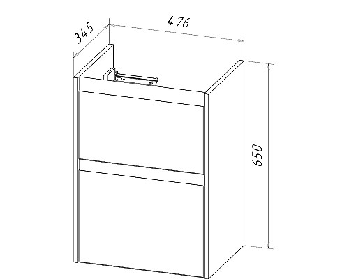 Тумба под раковину Lemark Combi 50 LM03C50T-dub подвесная Дуб кантри Белый глянец