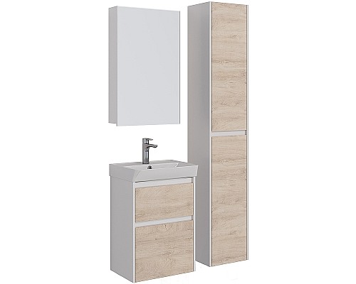 Тумба под раковину Lemark Combi 50 LM03C50T-dub подвесная Дуб кантри Белый глянец