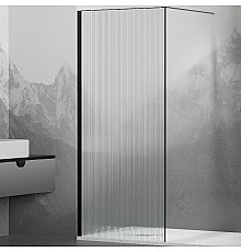 Душевая перегородка RGW Walk In WA-08B 100 06100810-154 профиль Черный стекло ребристое