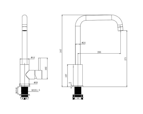 Смеситель для кухни Aquatek AQ1080CR Хром