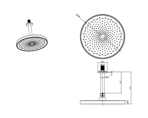 Верхний душ Aquatek AQ2070MB Черный матовый