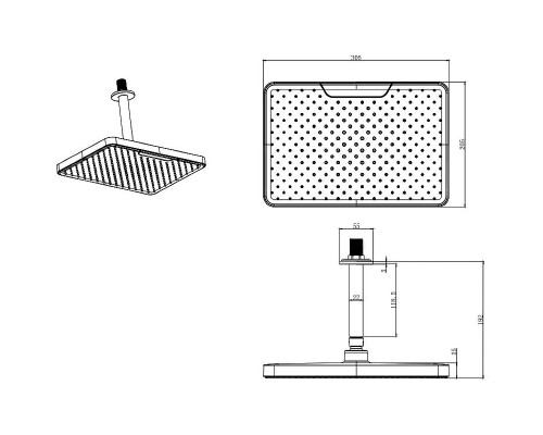 Верхний душ Aquatek AQ2071MB Черный матовый