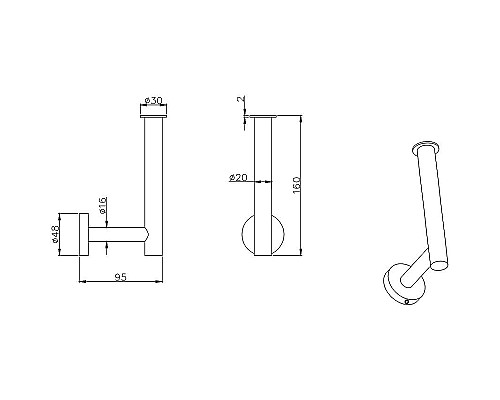 Держатель запасного рулона Aquatek AQ4007MB Черный матовый