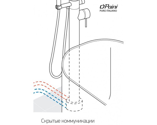 Смеситель для ванны Paini Cox Золото матовое